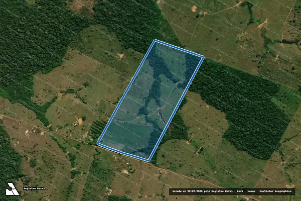Imagem de satélite de COLÔNIA SÃO SEBASTIÃO - PAD PEDRO PEIXOTO - GLEBA U, LOTE 80 em Plácido de Castro - AC