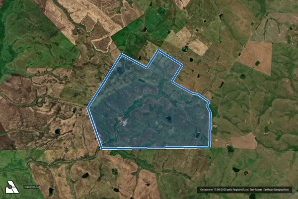 Imagem de satélite de Fazenda Santa Rita - Matrícula 6.153 em Jaguarão - RS