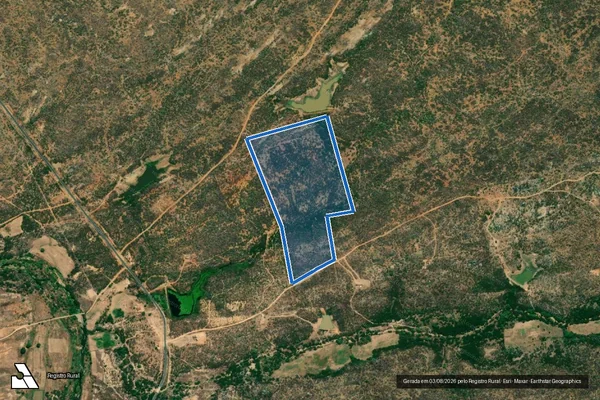 Imagem de satélite de Fazenda Laranjeiras - Laranjeira (Gleba 02) em São José de Espinharas - PB