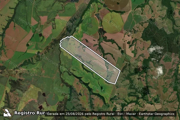 Imagem de satélite de Fazenda São Miguel - Matrícula 47.717 em Cachoeira do Sul - RS