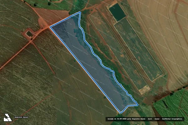 Imagem de satélite de Fazenda Santa Cecília - GLEBA 3A3 em Santa Cruz das Palmeiras - SP