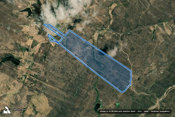 Imagem de satélite de FAZENDA BOM RETIRO ? GLEBA 01 - Parte 1 em Caiçara do Rio do Vento - RN