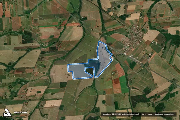 Imagem de satélite de Fazenda Colorado - Gleba Remanescente em Coroados - SP
