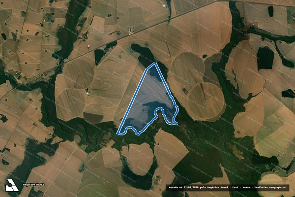 Imagem de satélite de FAZENDA PONTE DE PEDRA, ESTREITO OU PONTAL, DENOMINADA FAZENDA SÃO LUIZ - Gleba 02 em Paraúna - GO
