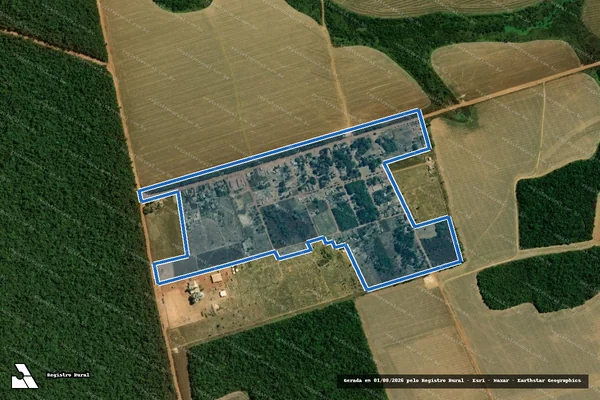 Imagem de satélite de LOTES RURAL em Vila Rica - MT