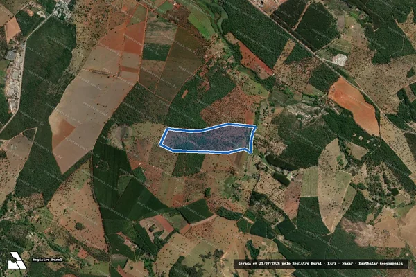 Imagem de satélite de FAZENDA MORRINHOS-LUGAR PONTINHA OU FERRO GRANDE - Parcela 1 em Papagaios - MG