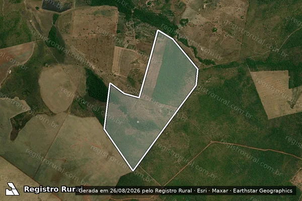 Imagem de satélite de FAZENDA ÁGUA BRANCA ? PARTE DO LOTE 24 DO LOTº BAUNILHA 8ª ET. - Parte 1 em Cristalândia - TO