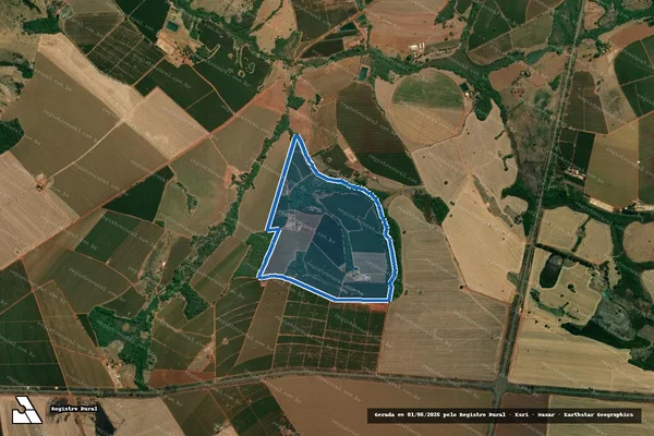 Imagem de satélite de Fazenda Santa Barbara lugares Capão do Açude e Corguinho - Parcela 1 em Monte Carmelo - MG