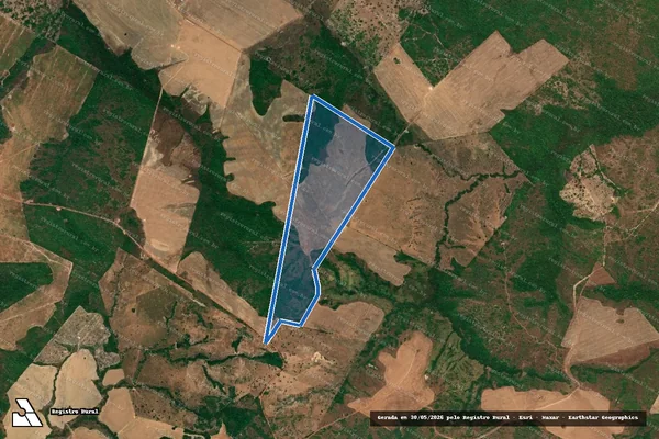 Imagem de satélite de FAZENDA DOIS IRMÃOS - PARTE DO LOTE 333 DO LOT. ARAGUACEMA 3ª ETAPA - 001 em Goianorte - TO