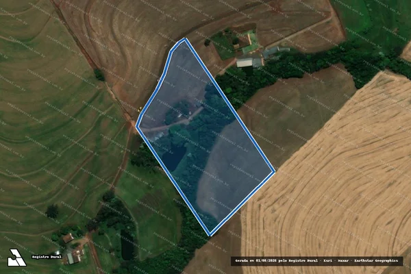 Imagem de satélite de LOTE RURAL N° 25 do 1° Perímetro da Fazenda Santa Cruz - Gleba B em Pranchita - PR
