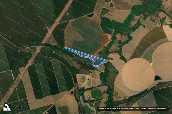 Imagem de satélite de Fazenda Santa Fé - Parte 1 em Estrela do Sul - MG