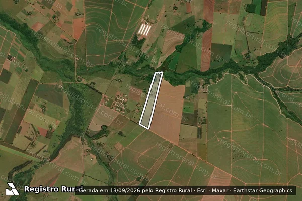 Imagem de satélite de SÍTIO OURO VERDE - LOTE Nº 1 - Matrícula 2408 em Itaguajé - PR