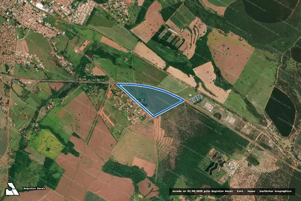 Imagem de satélite de Chacara Tchaga U - Gleba Unica em Cerqueira César - SP