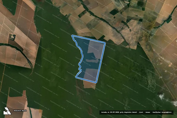 Imagem de satélite de FAZENDA 3 IRMAOS (DESMEMBRAMENTO) - DESMEMBRAMENTO DA MAT 307 em Querência - MT