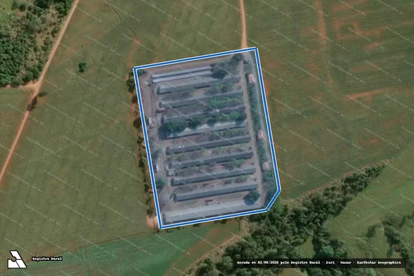 Imagem de satélite de Granja Casagrande - GLEBA 02 em Conselheiro Mairinck - PR