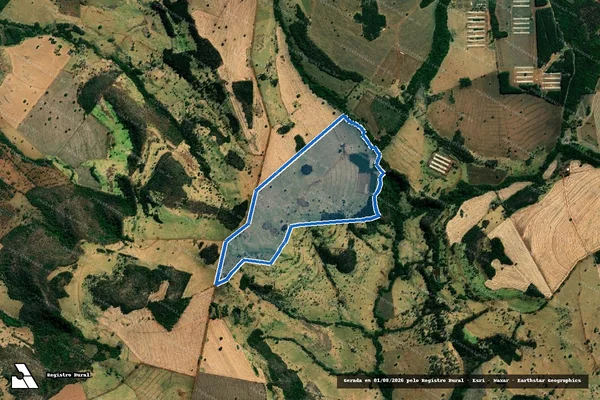 Imagem de satélite de Fazenda Cachoeira Alta da Serra e Santa Maria de Cima - Parte 1 em Itumbiara - GO