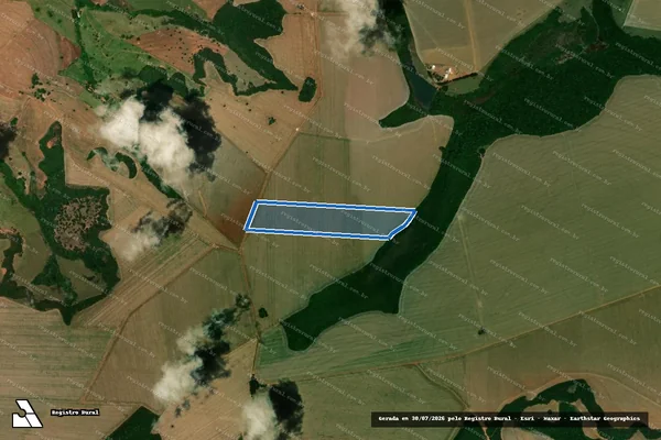 Imagem de satélite de Fazenda Ponte de Pedra, lugar denominado ?BELA VISTA? - Gleba-05 em Serranópolis - GO