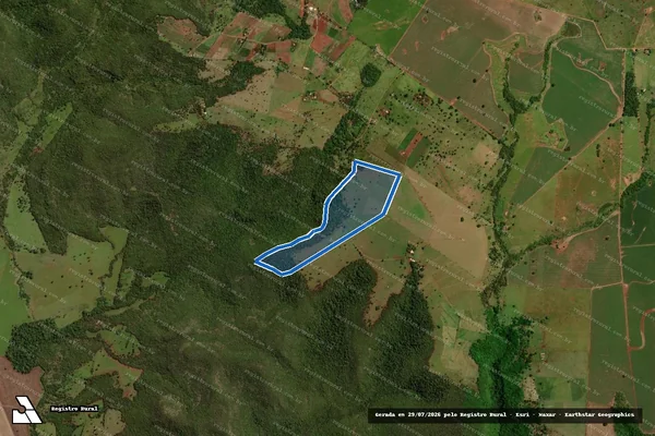 Imagem de satélite de Área Remanescente resultante do desmembramento do imóvel denominado Chácara Santa Célia em Campo Grande - MS