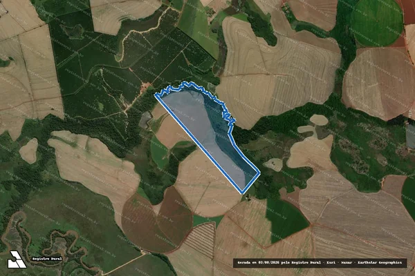 Imagem de satélite de Área 02 do Ribeirão Restinga Grossa ou Fazenda Santa Fé - PARTE 1 em Itaí - SP