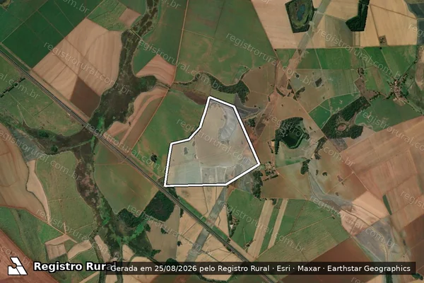 Imagem de satélite de FAZENDA CAMPO ALEGRE GLEBA 4 - Parte 1 em Pontal - SP