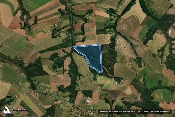 Imagem de satélite de LOTE DE TERRAS Nº 133-R-A-SITIO SÃO GERALDO-III - SITIO SÃO GERALDO-III-LOTE 133-R-A em Araruna - PR