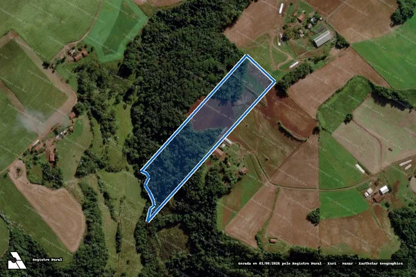 Imagem de satélite de Parte do Lote Rural n° 217-A, Seção Pindó - Parte 1 em Cunha Porã - SC