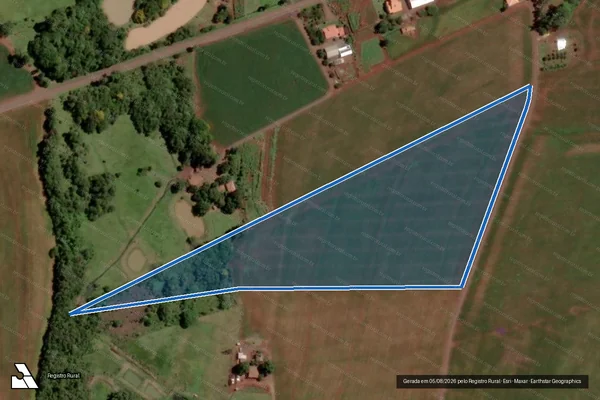 Imagem de satélite de Uma Area de Terras Rural Parte "A" constituida de Parte do Lote Rural N° 49 Parte "A" Gleba N° 15 Localizada no Imovel Rio Paran - Lote Uma Área de Terras Rural (Parte "A-1"), constituída de Parte da Parte "A" do Lote Rural N° 49, Gleba N° 15, Localiz em Santa Helena - PR