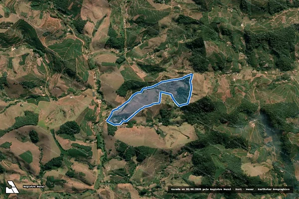 Imagem de satélite de Córrego Espirito Santo - Parcela 1 em Caputira - MG