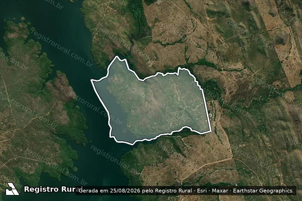 Imagem de satélite de FAZENDA ROSÁRINHO, LOTE 21 DO LOTº ROSARINHO OU ROSÁRIO – GLEBA 02 / 001 em Paranã - TO