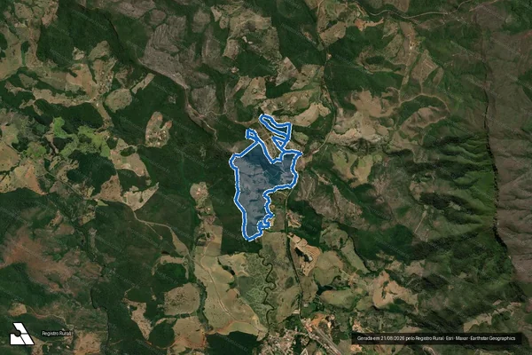 Imagem de satélite de FAZENDA DA BOA VISTA DO SANTO ANTÔNIO - 001 em Conceição do Mato Dentro - MG