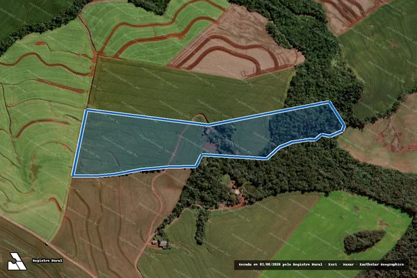 Imagem de satélite de LOTE RURAL Nº03-A GLEBA 213-SA - LOTE RURAL Nº3-A GLEBA 213-SA em Pranchita - PR