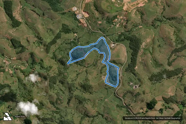 Imagem de satélite de Fazenda Barra Alegre - Parcela 03 em Muriaé - MG