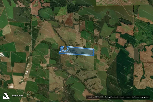 Imagem de satélite de Lote rural nº. 04-B, da Gleba nº. 07, Polígono I, da Colônia Rio Quarto - Matrícula 9.558 em Vera Cruz do Oeste - PR