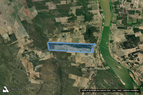 Imagem de satélite de FAZENDA MANGA  - GLEBA 01 em Muquém do São Francisco - BA