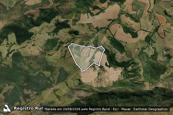 Imagem de satélite de Fazenda CASCAVEL; EMBAUBA  - GLEBA 02 em São Gonçalo do Sapucaí - MG