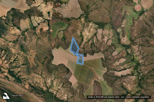 Imagem de satélite de FAZENDA  CAPÃO DA ONÇA - GLEBA 01 e 02 - Gleba 03 em Formoso - MG