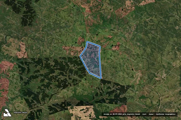 Imagem de satélite de Potreiro do Baú - 001 em Pedras Altas - RS