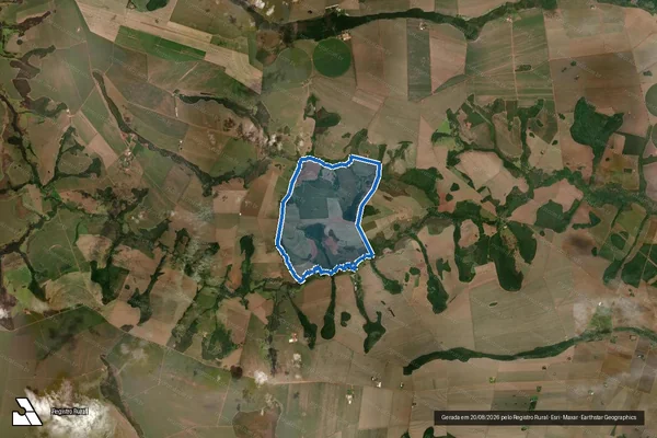 Imagem de satélite de Fazenda Monte Alegre e Pindaíbas “Ana Clara”. em Rio Verde - GO