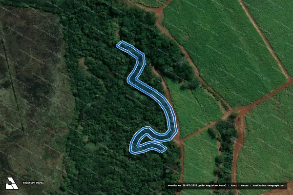 Imagem de satélite de Terrenos Marginais (LLTM), destacado da ?Fazenda Angélica? - Matrícula 69.806 em Dumont - SP