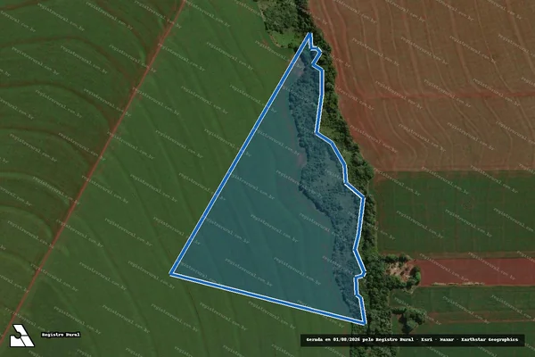 Imagem de satélite de Parte do Lote Rural 10, denominado lote rural 10-P, da Gleba 23, do Imóvel Cinco Mil - Parte do Lote Rural 10, denominado lote rural 10-P, da Gleba 23, do Imóvel Cinco Mil em Palotina - PR
