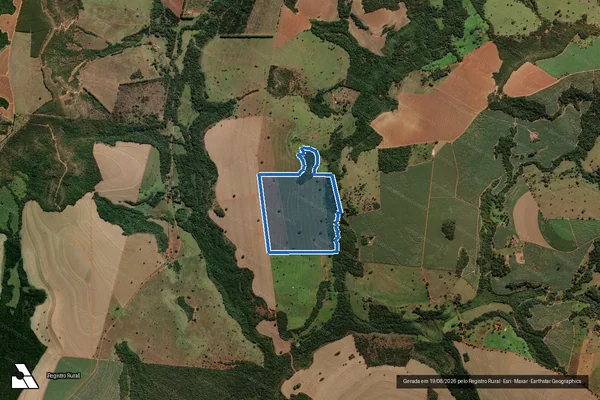 Imagem de satélite de FAZENDA DA MATA - Gleba 02 em Campo Florido - MG