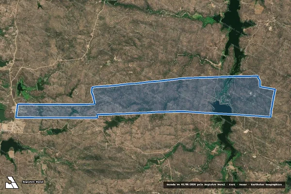 Imagem de satélite de FAZENDA CABORÉ - GLEBA-01 em Frei Martinho - PB