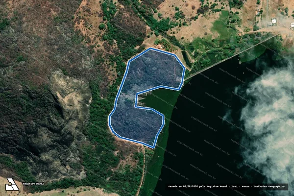 Imagem de satélite de ÁREA DE RESERVA DA BARRAGEM POÇO DO MAGRO - FAZENDA POCO DO MAGRO ? GLEBA ?B? em Guanambi - BA