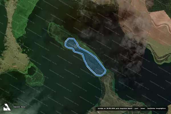 Imagem de satélite de Fazenda Santa Monica - Matrícula 14096 em Anhembi - SP