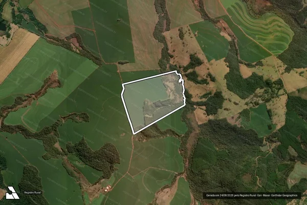 Imagem de satélite de FAZENDA OLHO D AGUA II - Matrícula 4624 em São Jerônimo da Serra - PR