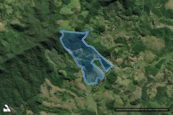 Imagem de satélite de Sitio Bairro do Lençol - Gleba 28 14°Perímetro - PARTE 1 em Jacupiranga - SP