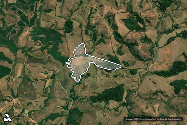 Imagem de satélite de Milho Branco, Ribeirãozinho e Gentio - Parte 1 em Piedade do Rio Grande - MG
