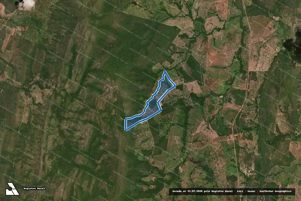 Imagem de satélite de FAZENDA ÁGUA QUENTE em Jaú do Tocantins - TO