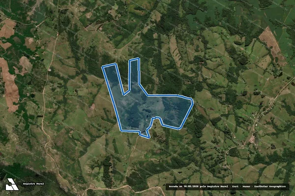 Imagem de satélite de Gleba Herta Roos - Gleba Herta Roos retificado em Caçapava do Sul - RS