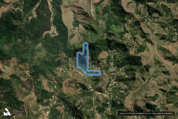 Imagem de satélite de Sitio Sao Jose - Parcela 1 em Lajinha - MG